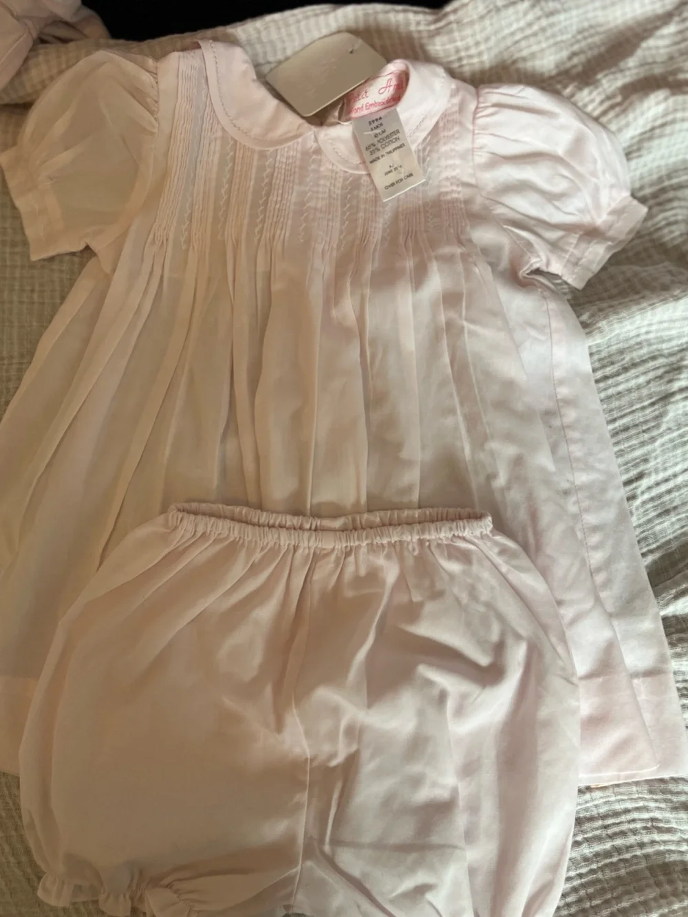 Light pink Petit Ami dress and bloomers set